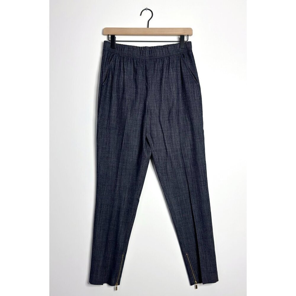 ST. JOHN Ankle Zip Pants Wool Silk Blend